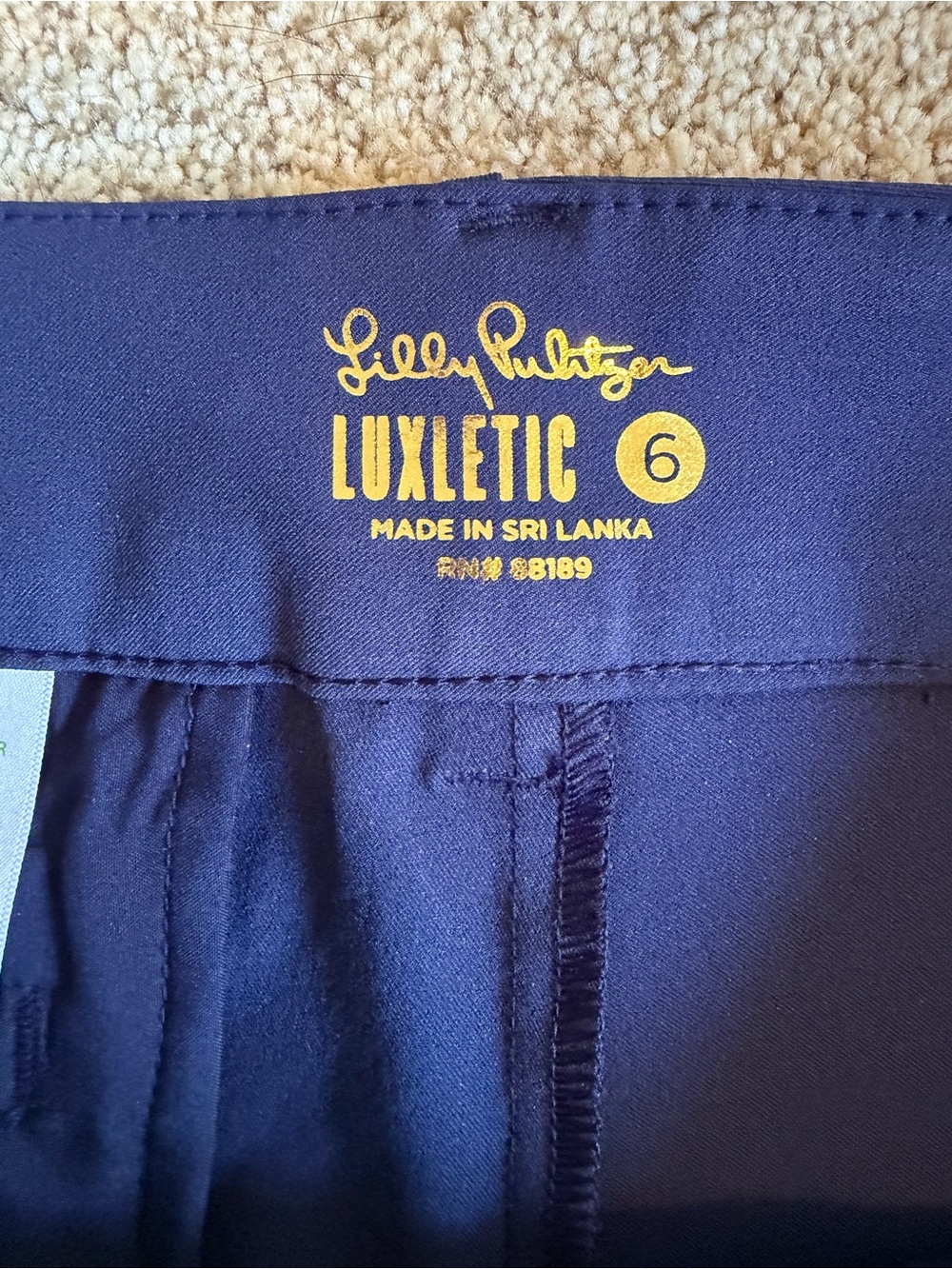 Lilly Pulitzer Luxletic Cameron Navy Skinny Performance Pants Stretch Preppy - Picture 5 of 11